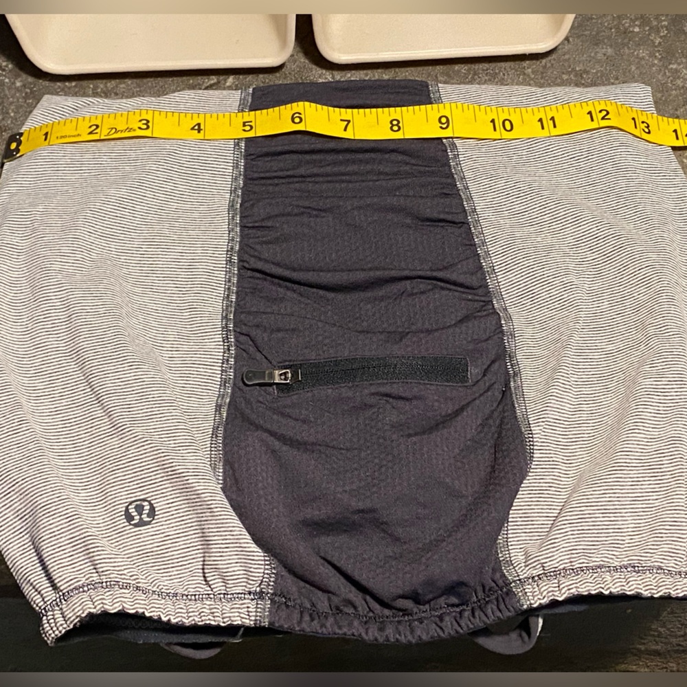 SALE 3/$30 LuLuLemon workout tank,attached sports bra,white/gray stripe, S - Picture 9 of 9